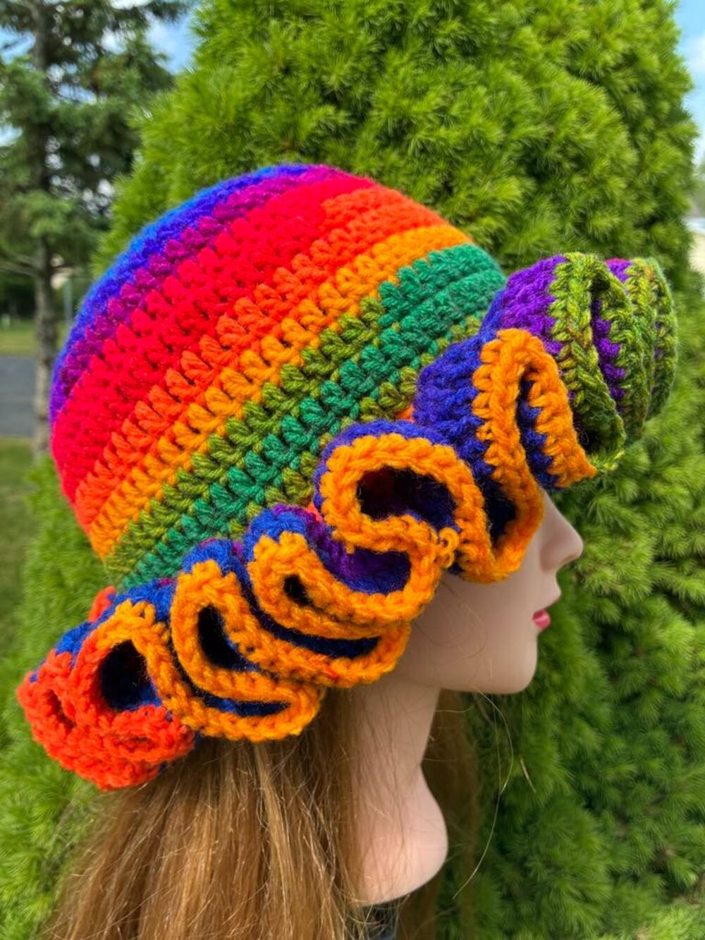 Handmade crochet ruffle hats NEW